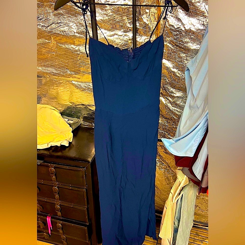 Reformation Deep Blue Spaghetti Strap Dress Size 8